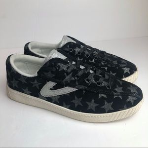 tretorn nylite silver check sneakers